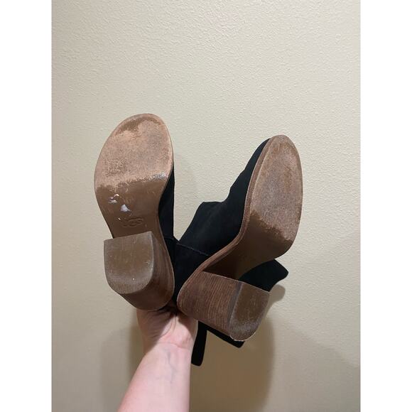 UGG Maeve Black Leather Knee High Suede Boots size 7.5 - Picture 8 of 8